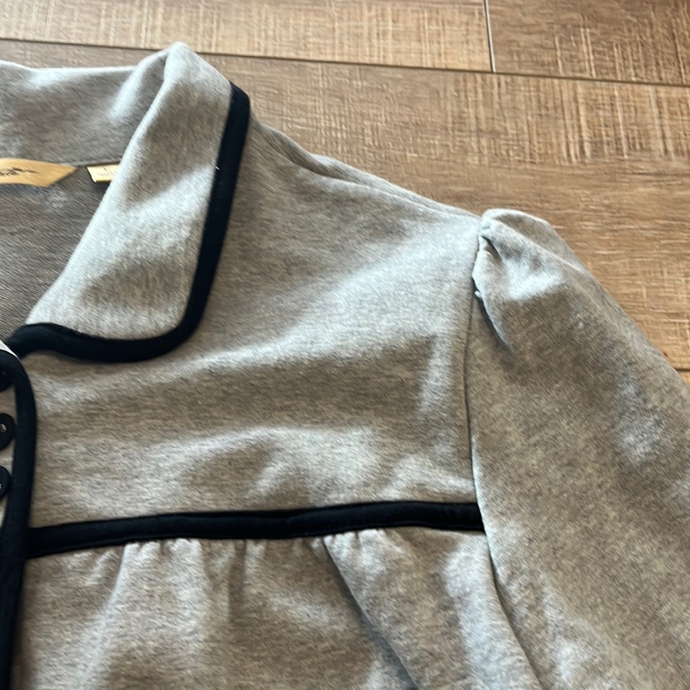Motto Brand button up colored cardigan/jacket sweatshirt material gray/black L - Picture 7 of 10